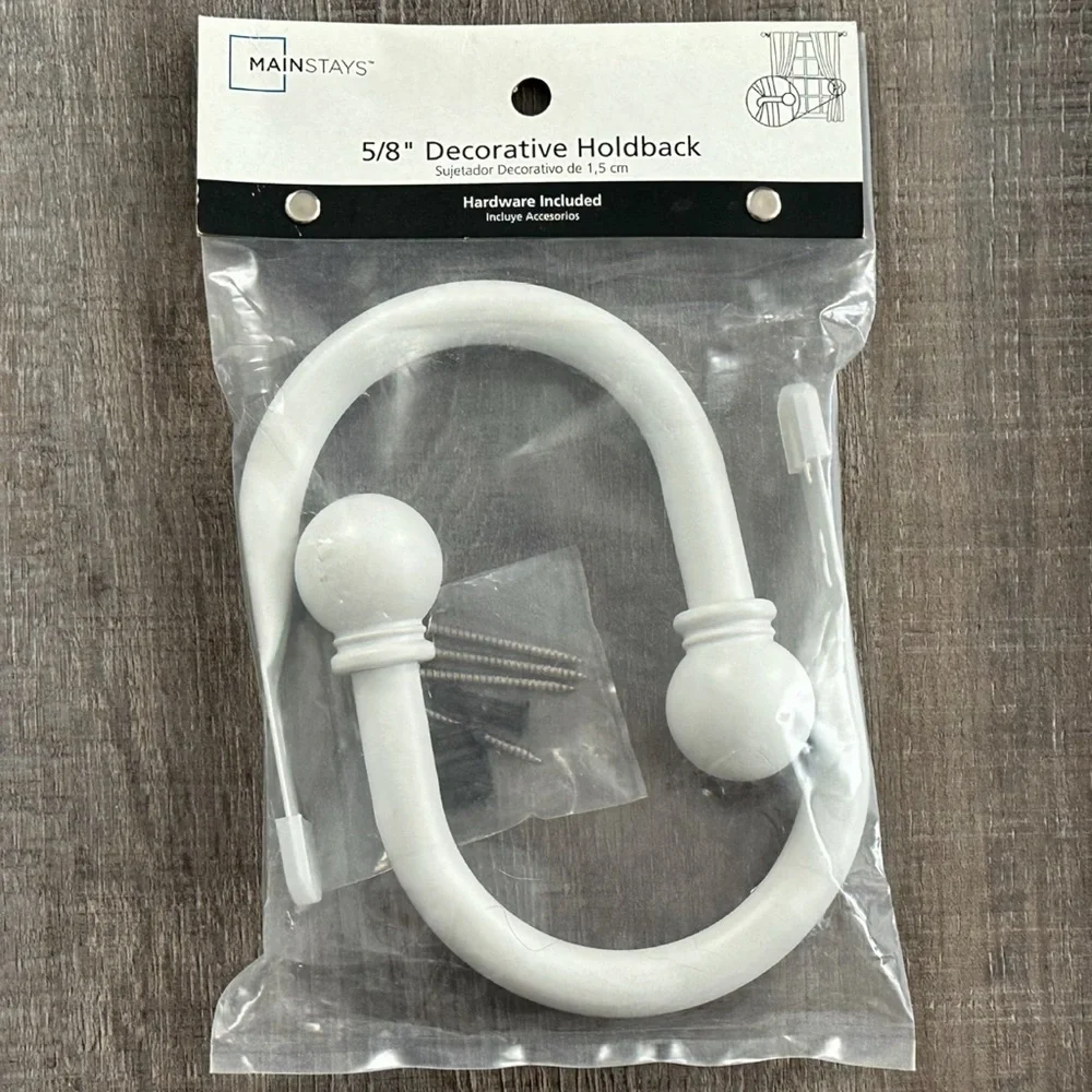 New White 5/8” Decorative Holdback